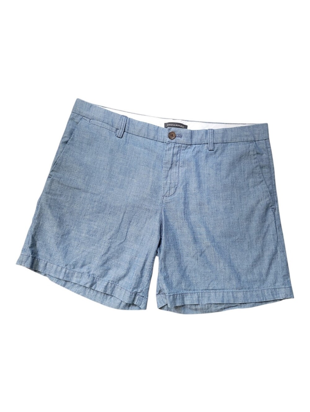 Banana Republic 100% Cotton Chambray Blue Shorts Roll Up Preppy Lightweight 12